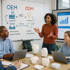 The image depicts a modern office environment where a diverse group of professionals is engaged in a dynamic brainstorming session A large whiteboard-1 The image depicts a modern office environment where a diverse group of professionals is engaged in a dynamic brainstorming session A large whiteboard-1