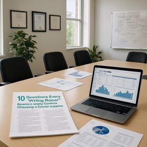 The image depicts a modern office setting with a large conference table surrounded by several chairs On the table there are various documents includin The image depicts a modern office setting with a large conference table surrounded by several chairs On the table there are various documents includin