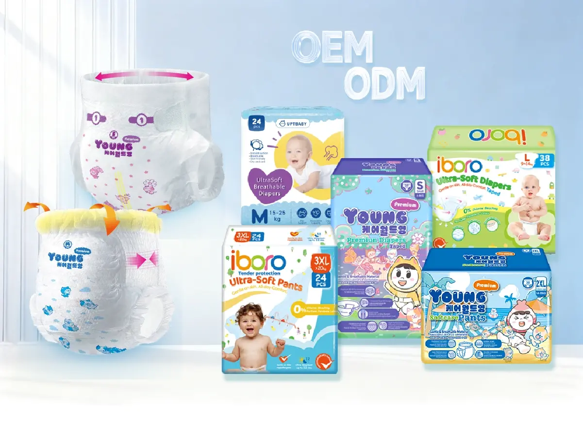 OEM ODM baby diaper product solutions with structure matching based on target price performance needs and market habits